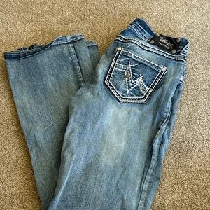 Vanity Women's Boot Cut Jeans - Blue with Embellished Pocket